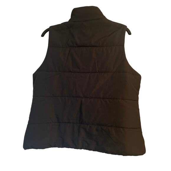 GUC Merona Women's Reversible Puffy Vest Black/Red Full Zip Size XL - Picture 2 of 6